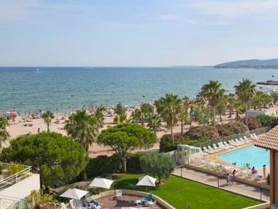 Port Frejus Cap Hermes Vue Mer Et Port Pieds Dans L'Eau Piscine Pkg Exteriör bild