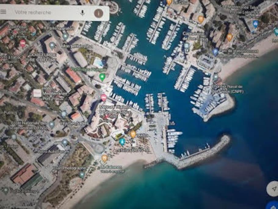 Port Frejus Cap Hermes Vue Mer Et Port Pieds Dans L'Eau Piscine Pkg Exteriör bild