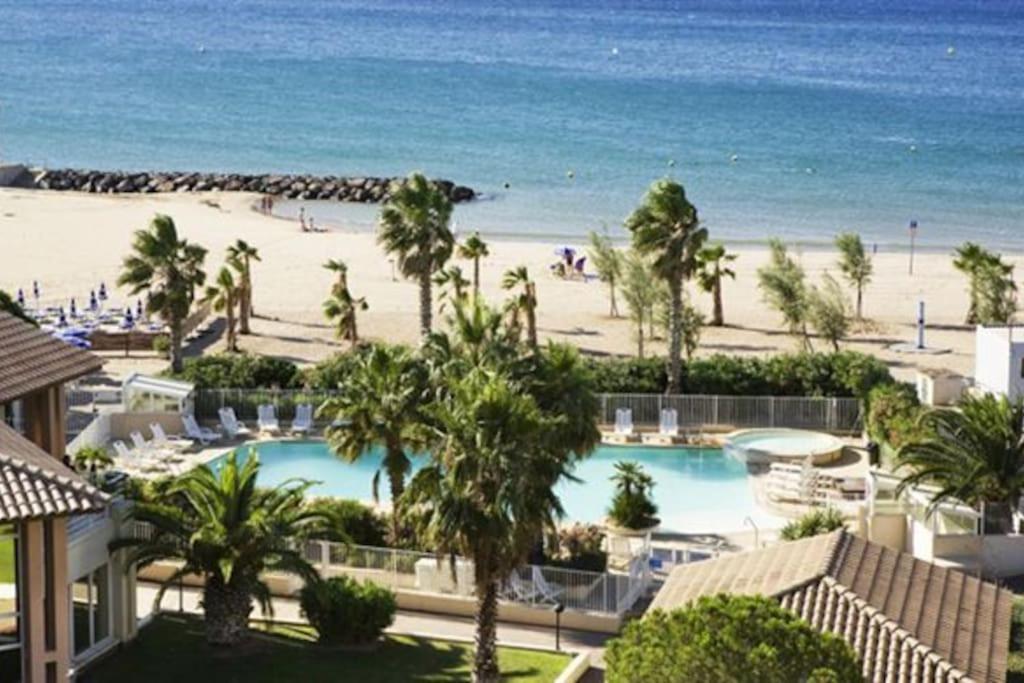 Port Frejus Cap Hermes Vue Mer Et Port Pieds Dans L'Eau Piscine Pkg Exteriör bild